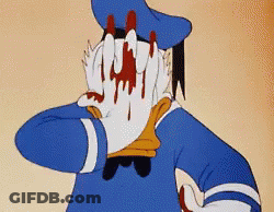 Donald Duck Has Blood Coming Out Of His Nose And Mouth GIF