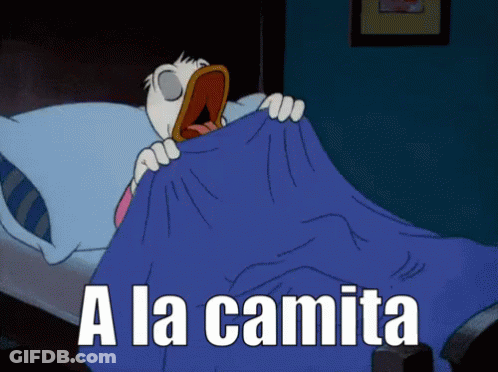 Donald Duck Holding Blue Blanket A La Camita GIF
