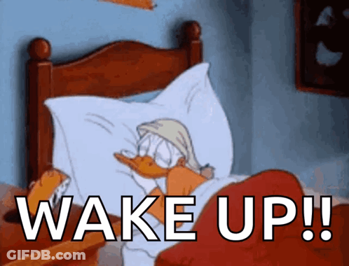 Donald Duck In Bed Wake Up GIF