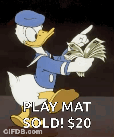 Donald Duck Is Holding A Bunch Of Money And Pointing . GIF