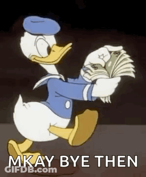 Donald Duck Is Holding A Fan Of Money In His Hands . GIF