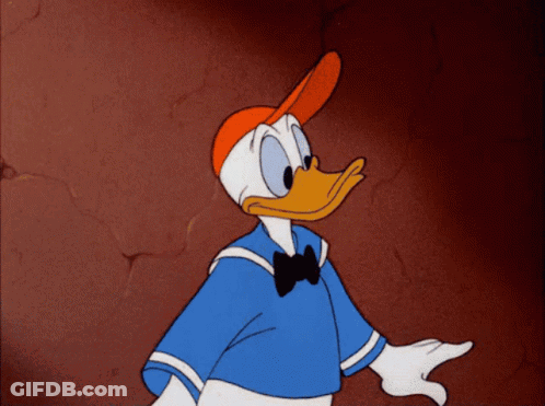 Donald Duck Is Wearing A Blue Shirt And A Bow Tie GIF