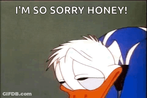 Donald Duck Laying Down Saying Sorry GIF