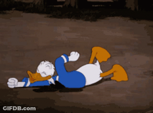 Donald Duck Laying On His Back GIF