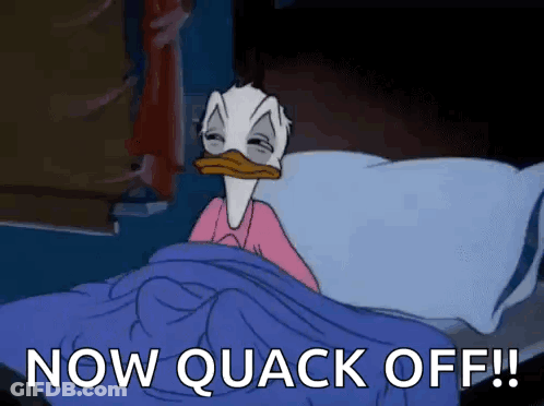 Donald Duck Lying In Bed Quack Off GIF