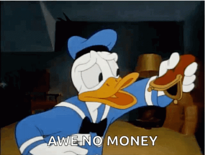 Donald Duck No Money Empty Wallet GIF