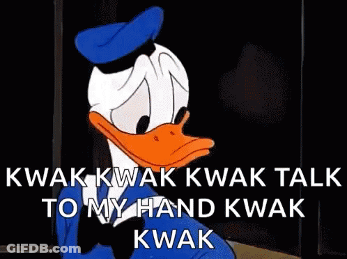 Donald Duck Saying Kwak Kwak Talk To My Hand GIF