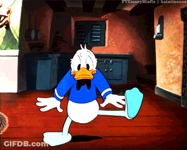 Donald Duck Shocked Hit Head GIF