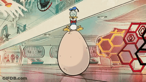Donald Duck Standing On An Egg GIF