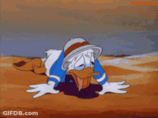 Donald Duck Sweating Exhausted Hot Weather GIF