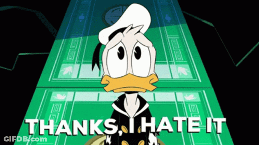 Donald Duck Thanks I Hate It Sad Reaction GIF