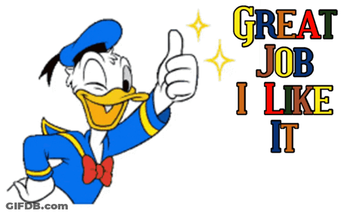 Donald Duck Thumbs Up Saying Great Job GIF