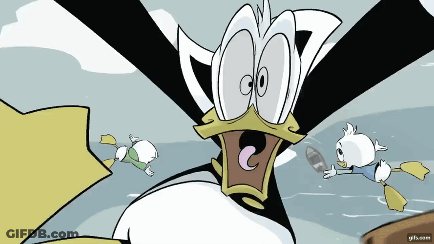 Donald Duck Triplet Ducklings Falling GIF