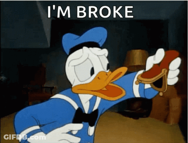 Donald Duck Wallet Upside Down Broke GIF