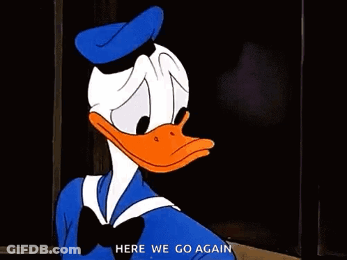 Donald Duck Waving Here We Go Again GIF