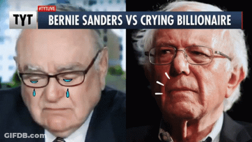 Donald Trump And Bernie Sanders Sitting At Table With Hamburger And Fries GIF
