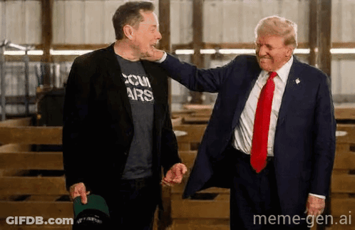Donald Trump And Elon Musk Posing GIF