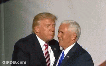 Donald Trump And Mike Pence Kissing On Cheek GIF