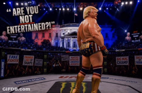 Donald Trump Boxing Ring Are You Not Entertained GIF