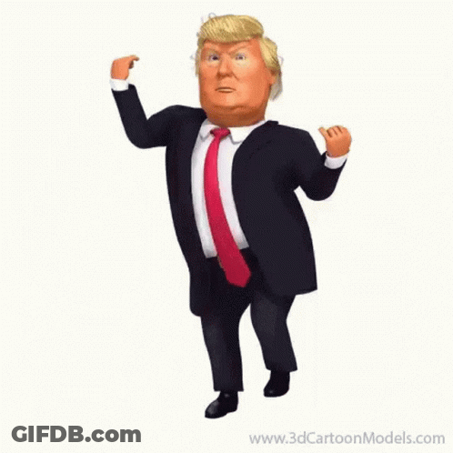 Donald Trump Cartoon In Suit And Tie GIF