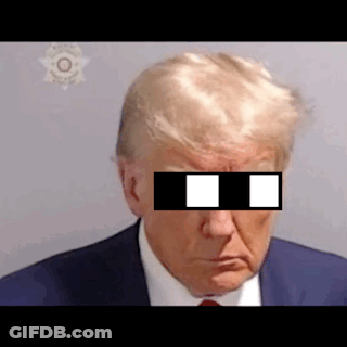 Donald Trump Close Up With Two Squares Over Eyes GIF