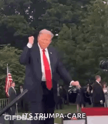 Donald Trump Dancing In Mask Before Crowd GIF