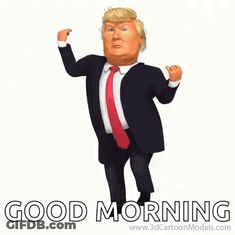 Donald Trump Dancing In Suit Saying Good Morning GIF