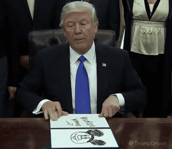 Donald Trump Draws Mickey Mouse Meme GIF