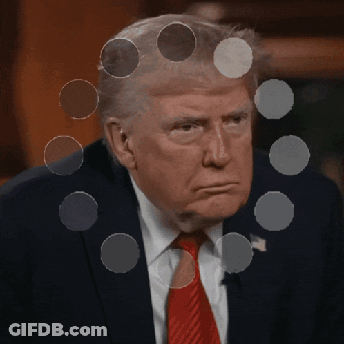 Donald Trump Face With Circles Around Head GIF