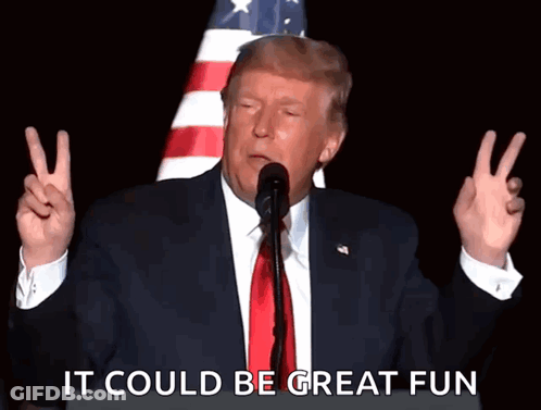 Donald Trump Giving Peace Sign With American Flag GIF