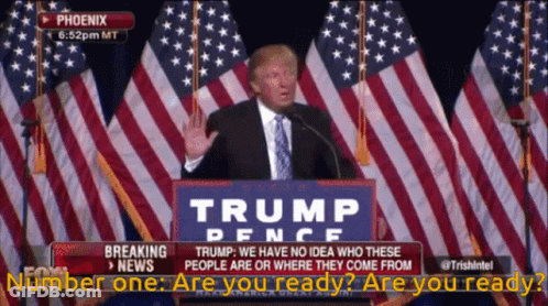 Donald Trump Giving Speech At Trump Pence Podium GIF