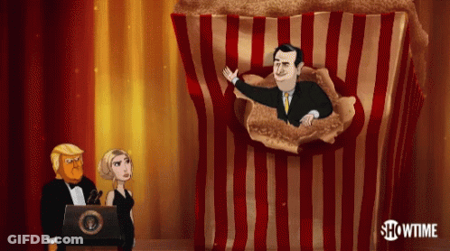 Donald Trump Giving Speech In Front Of Popcorn Box GIF