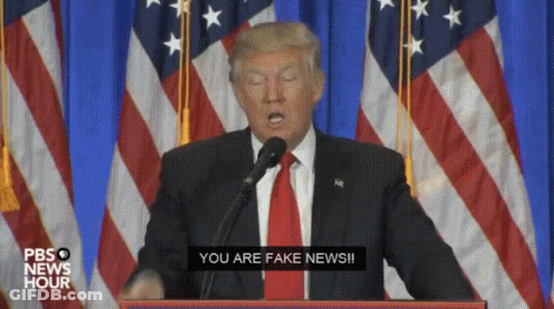 Donald Trump Giving Speech Saying You Are Fake News GIF