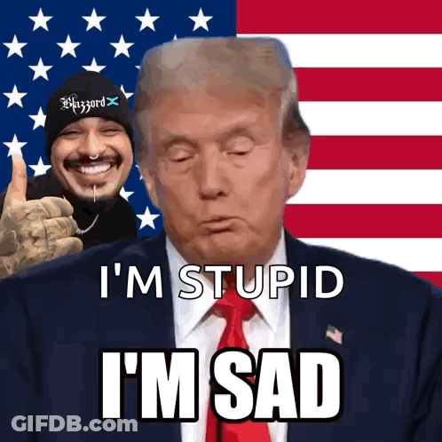 Donald Trump I'm Stupid I'm Sad GIF