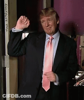 Donald Trump In Black Suit And Pink Tie GIF