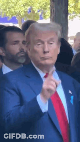 Donald Trump In Blue Suit And Red Tie GIF
