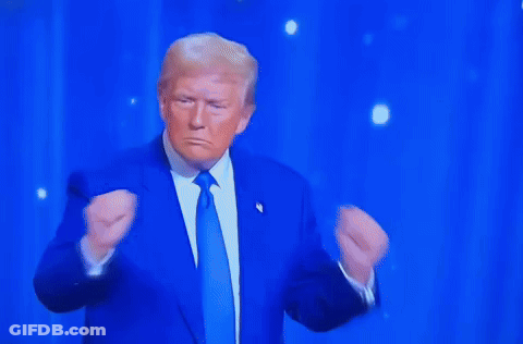 Donald Trump In Blue Suit Dancing GIF