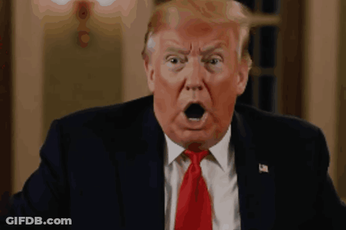 Donald Trump In Suit And Tie With Mouth Open GIF
