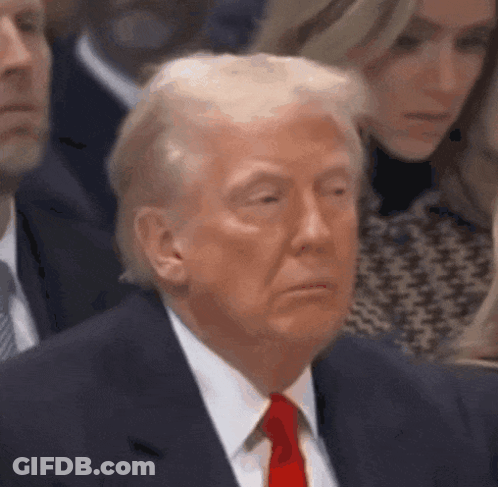 Donald Trump In Suit Sitting In Crowd GIF