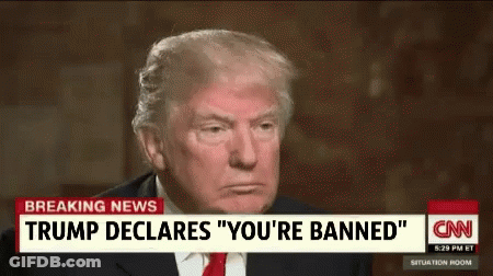 Donald Trump Is Being Interviewed On Cnn And Says He 'S Banned GIF