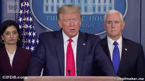 Donald Trump Is Giving A Speech At A Podium GIF