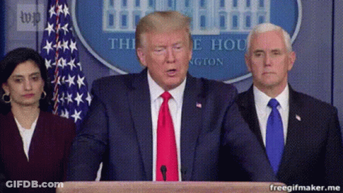 Donald Trump Is Giving A Speech At A Podium With Two Other Men GIF