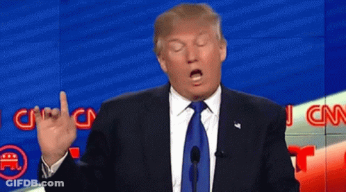 Donald Trump Is Giving A Speech In Front Of A Cnn Screen GIF