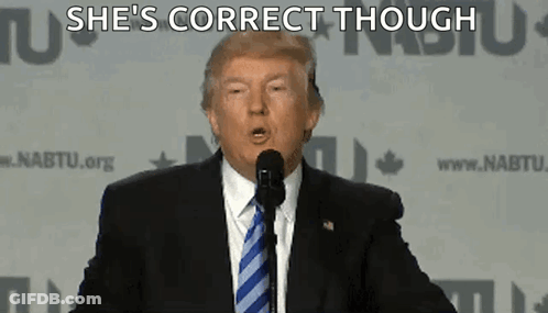 Donald Trump Is Giving A Speech In Front Of A Microphone And Says She 'S Correct Though . GIF