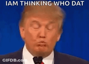 Donald Trump Is Making A Funny Face While Speaking Into A Microphone While Wearing A Suit And Tie . GIF