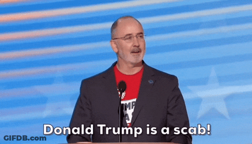 Donald Trump Is Scab Talking Shawn Fain GIF