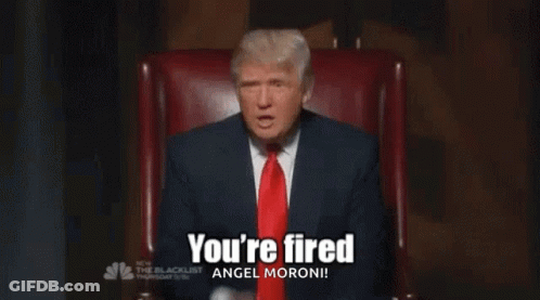 Donald Trump Is Sitting In A Chair And Says You 'Re Fired Angel Moroni GIF