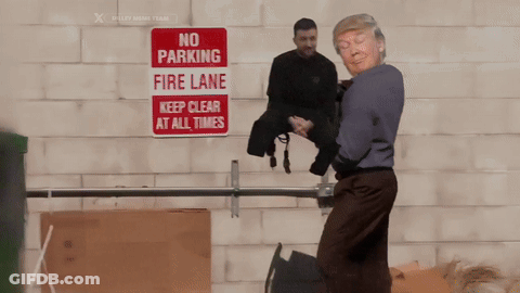 Donald Trump Is Standing In Front Of A No Parking Sign GIF