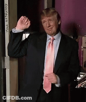 Donald Trump Is Wearing A Suit And A Pink Tie And Giving A Thumbs Up . GIF
