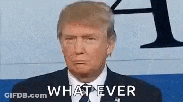 Donald Trump Is Wearing A Suit And Tie And Making A Funny Face While Saying Whatever . GIF